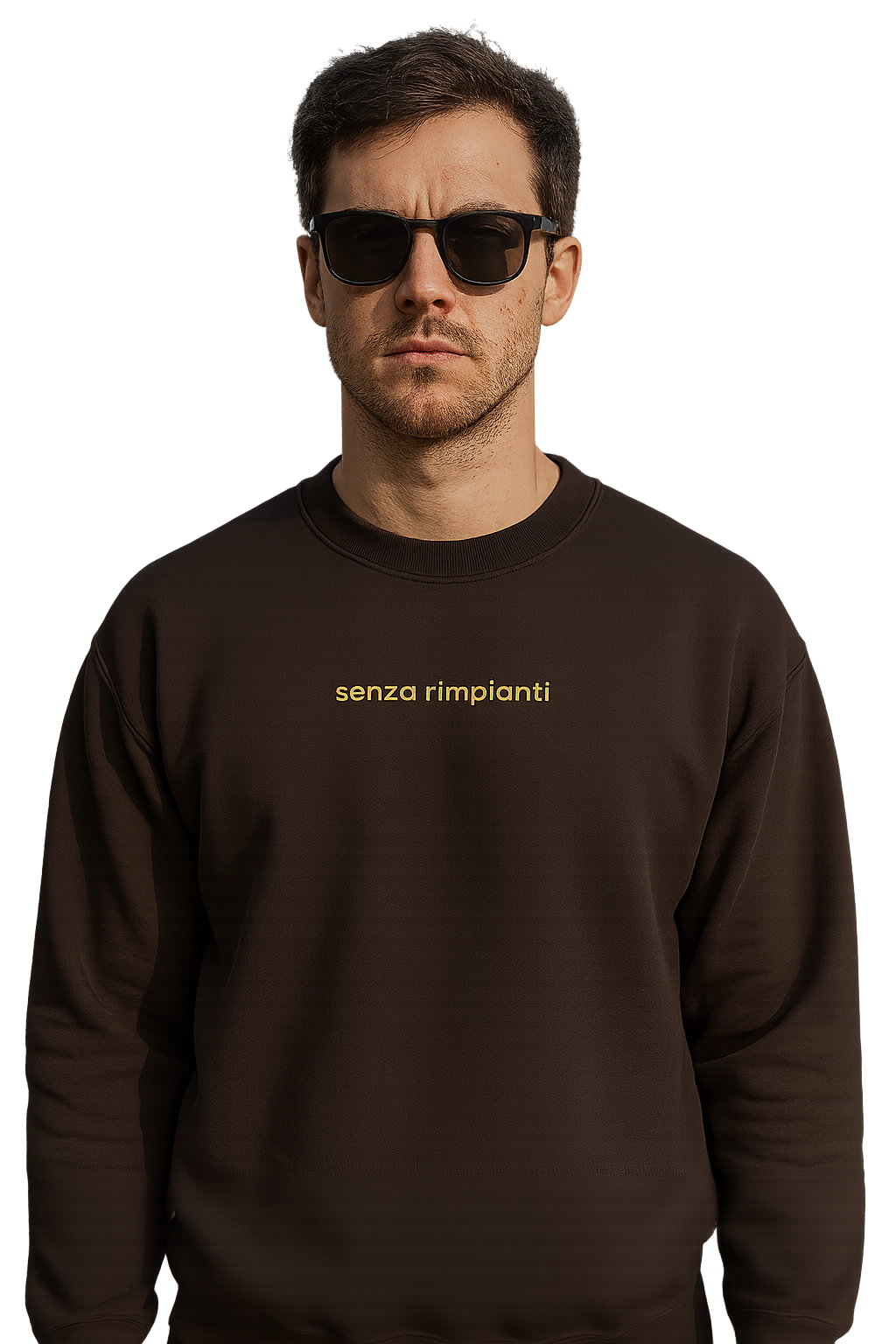 Felpa girocollo unisex Ricamata | senza rimpianti