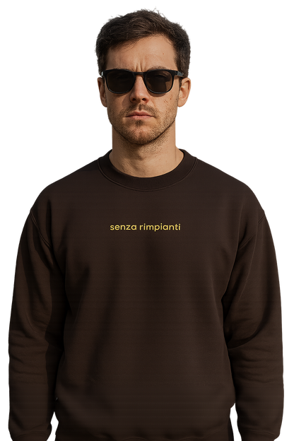 Felpa girocollo unisex Ricamata | senza rimpianti