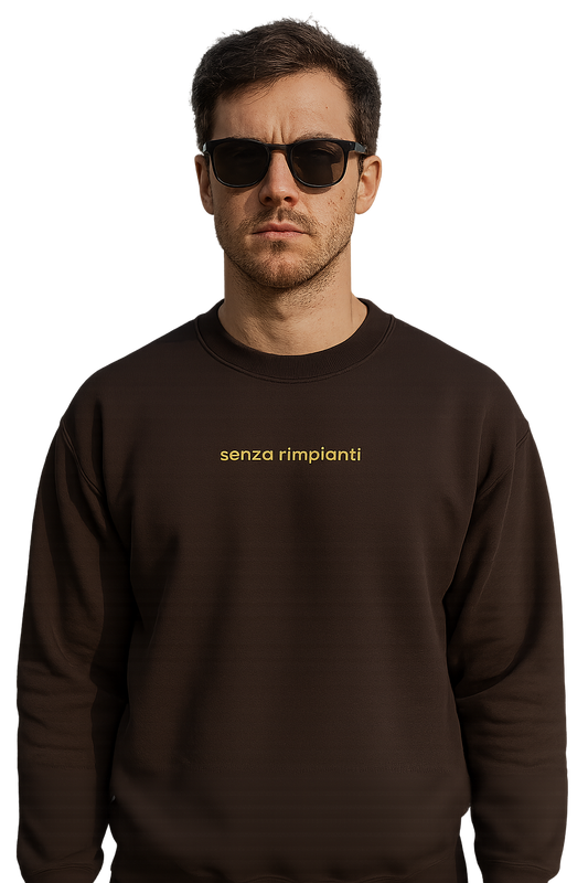 Felpa girocollo unisex Ricamata | senza rimpianti