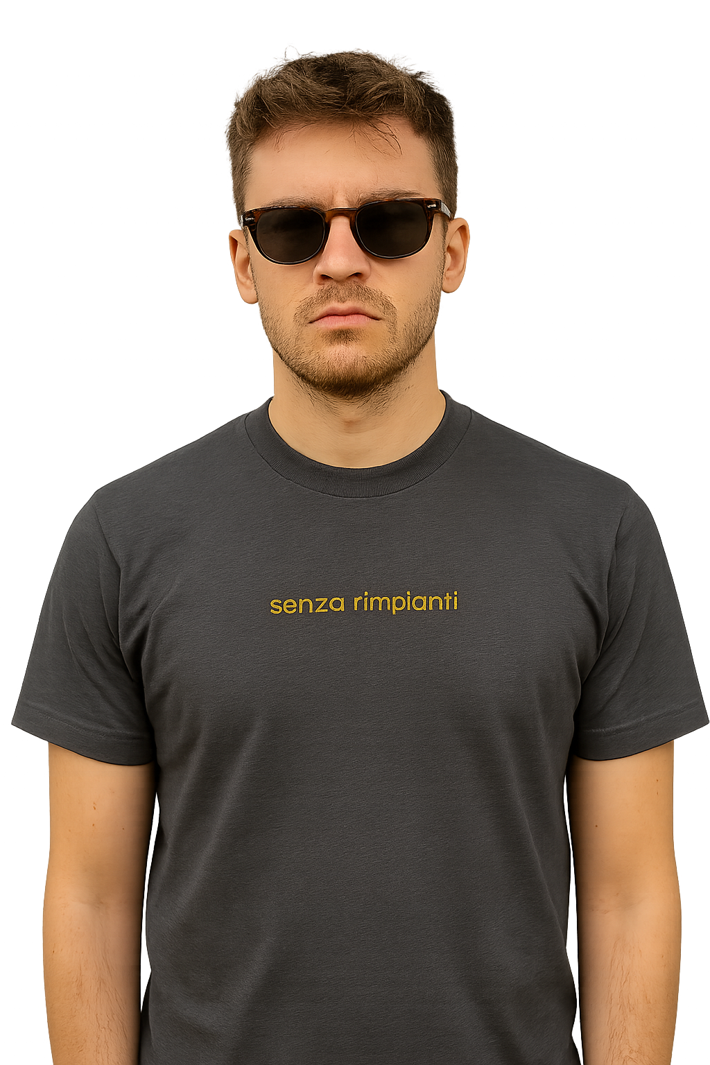 T-shirt girocollo Unisex Ricamata - senza rimpianti