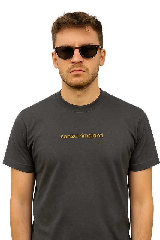 T-shirt girocollo Unisex Ricamata - senza rimpianti