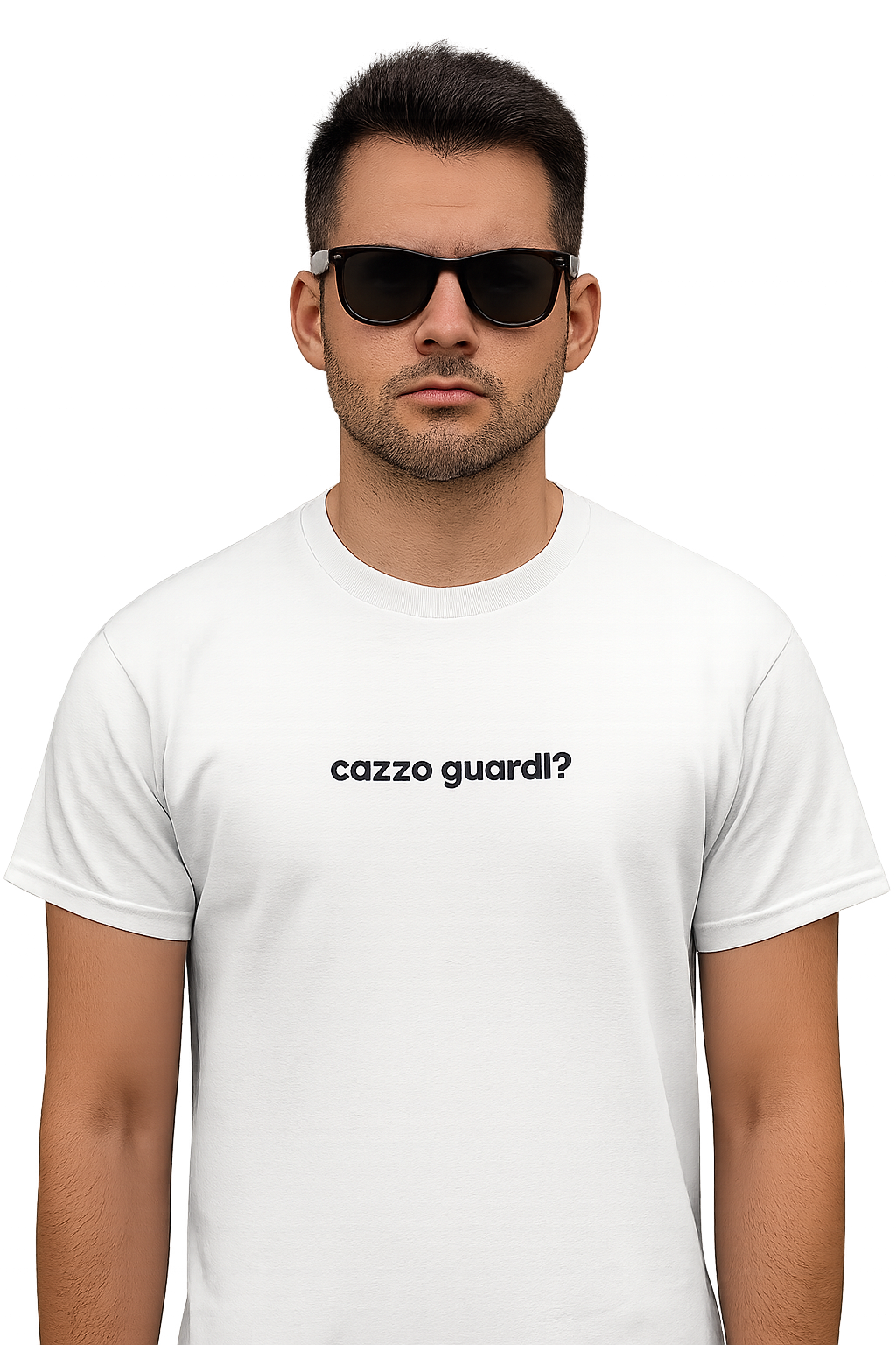 T-shirt girocollo Unisex Ricamata - cazzo guardi?