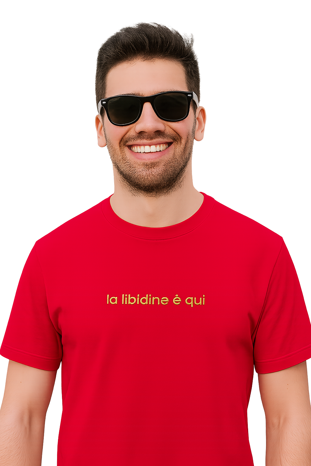 T-shirt girocollo Unisex Ricamata - la libidine è qui