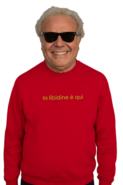 Felpa girocollo unisex Ricamata | la libidine è qui