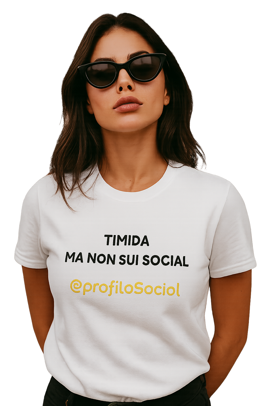 T-shirt girocollo Unisex Personalizzabile | Timida Ma Non Sui Social
