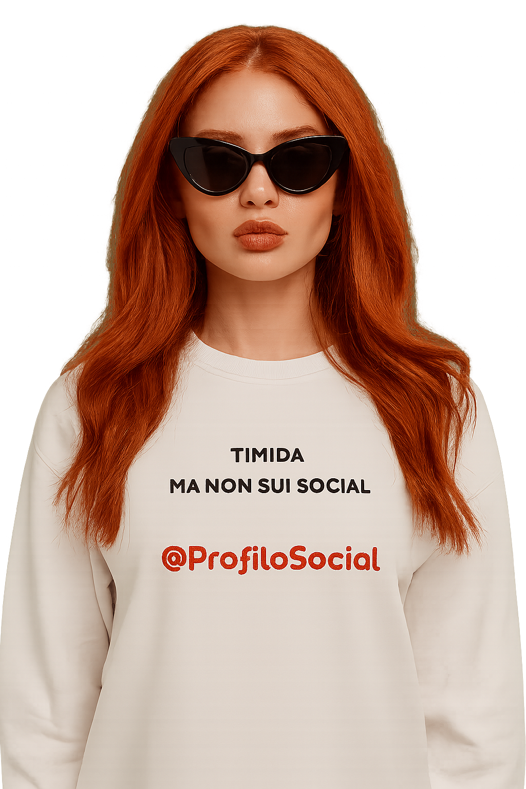 Felpa girocollo unisex personalizzabile| timida ma non sui social