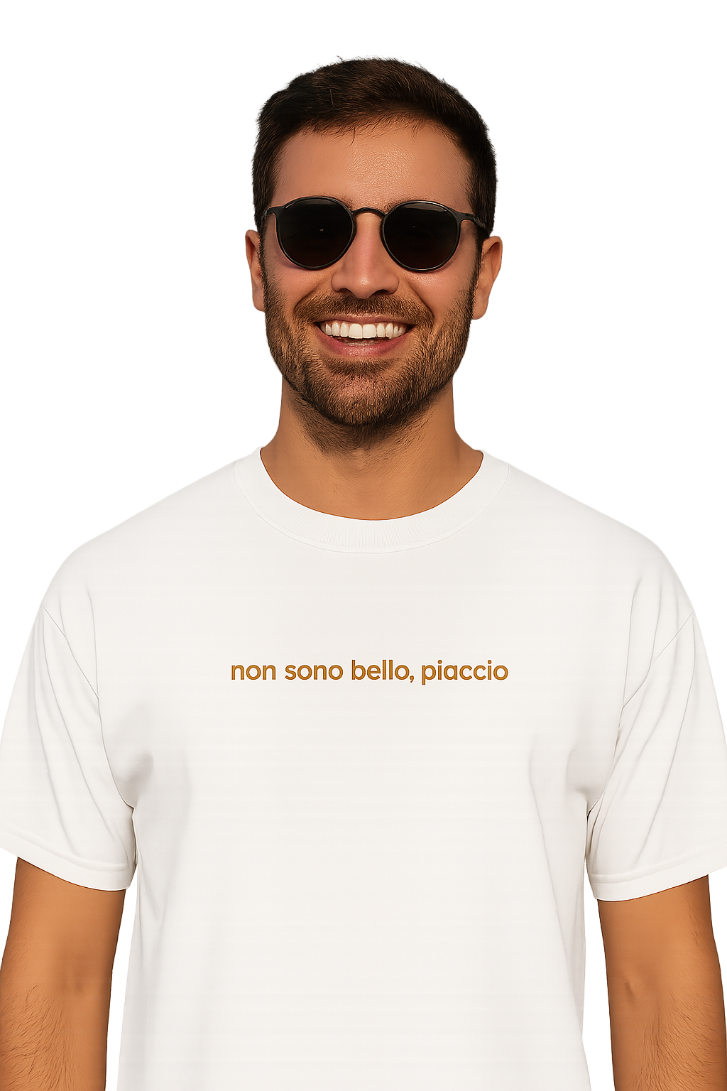 T-shirt girocollo Unisex Ricamata - non sono bello, piaccio