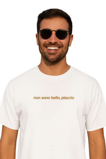 T-shirt girocollo Unisex Ricamata - non sono bello, piaccio