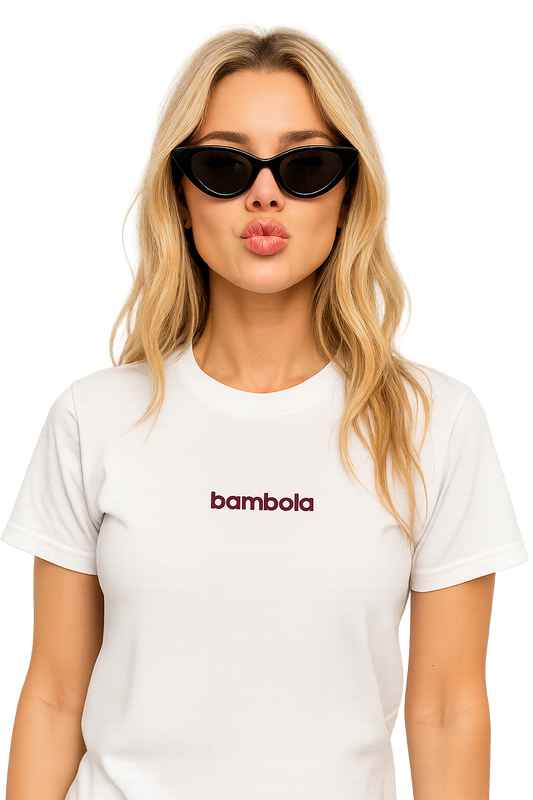 T-shirt girocollo ricamata - bambola