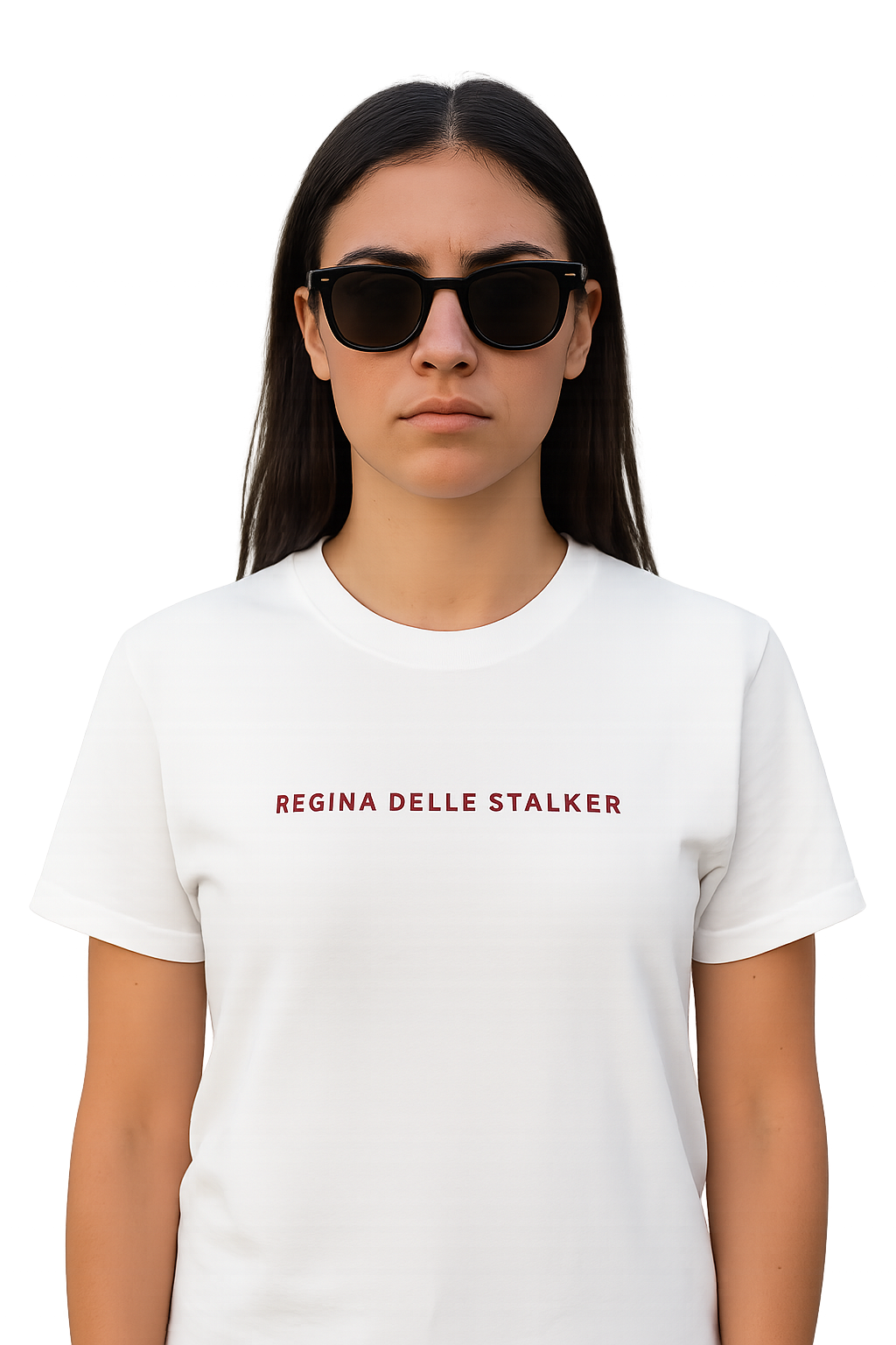 T-shirt girocollo ricamata - Regina delle stalker