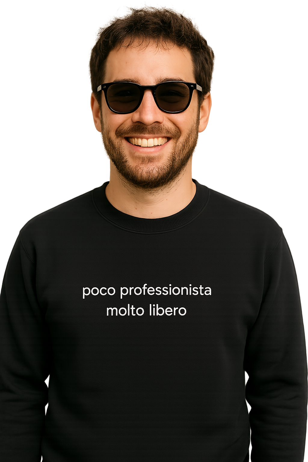 Felpa girocollo unisex Ricamata| Poco Professionista, Molto Libero