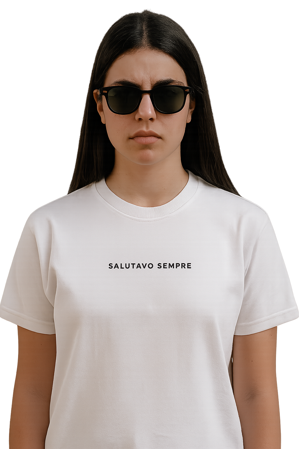 T-shirt girocollo ricamata - salutavo sempre
