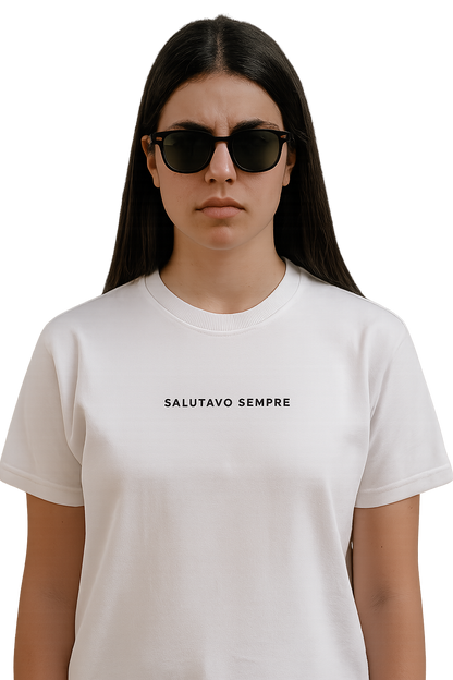 T-shirt girocollo ricamata - salutavo sempre