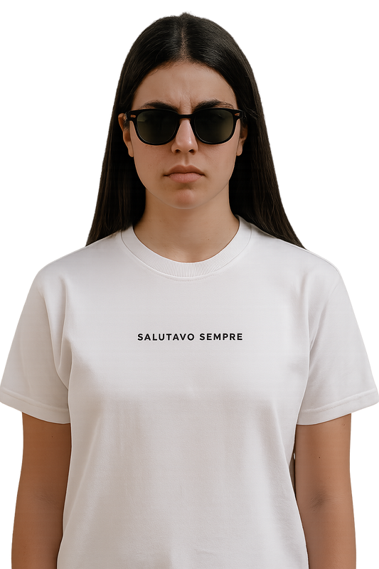 T-shirt girocollo ricamata - salutavo sempre