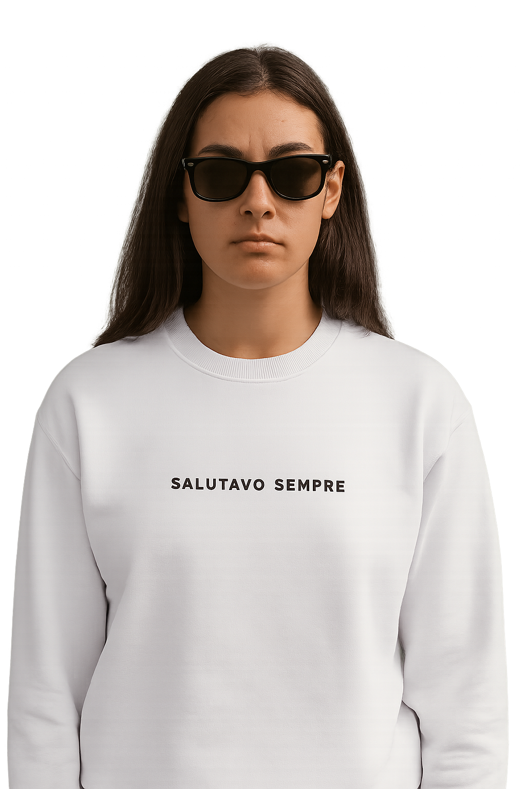 Felpa girocollo unisex ricamata | salutavo sempre