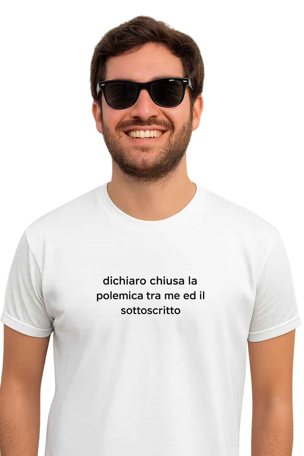 T-shirt girocollo Unisex Ricamata - polemica tra me ed il sottoscritto