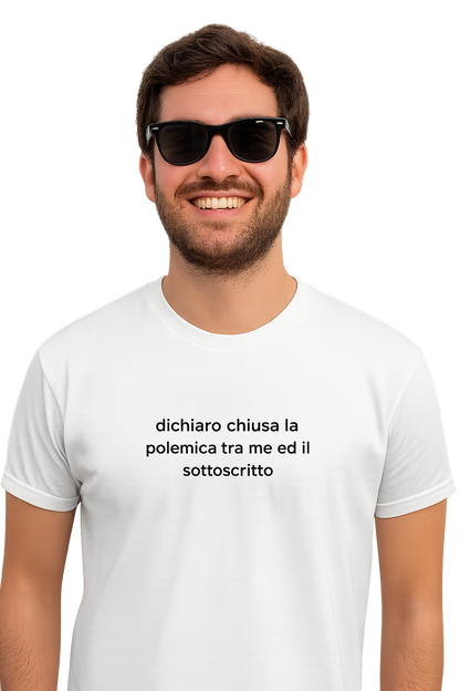 T-shirt girocollo Unisex Ricamata - polemica tra me ed il sottoscritto