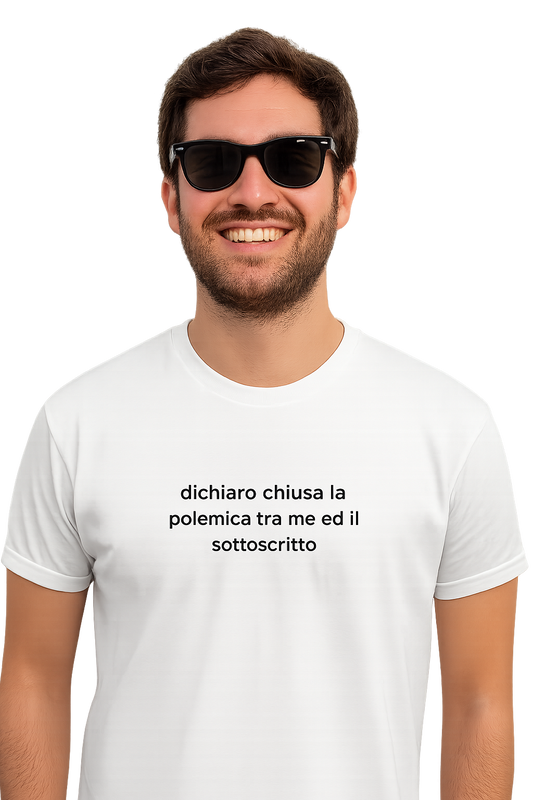 T-shirt girocollo Unisex Ricamata - polemica tra me ed il sottoscritto