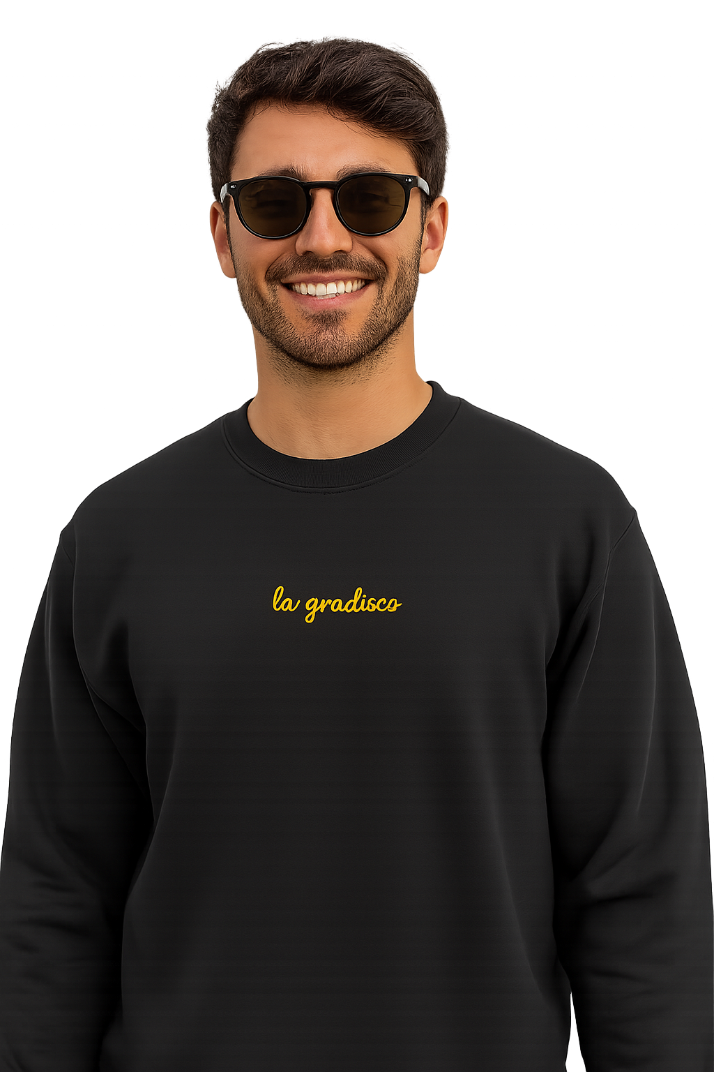 Felpa girocollo unisex ricamata | la gradisco