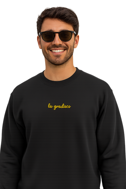 Felpa girocollo unisex ricamata | la gradisco