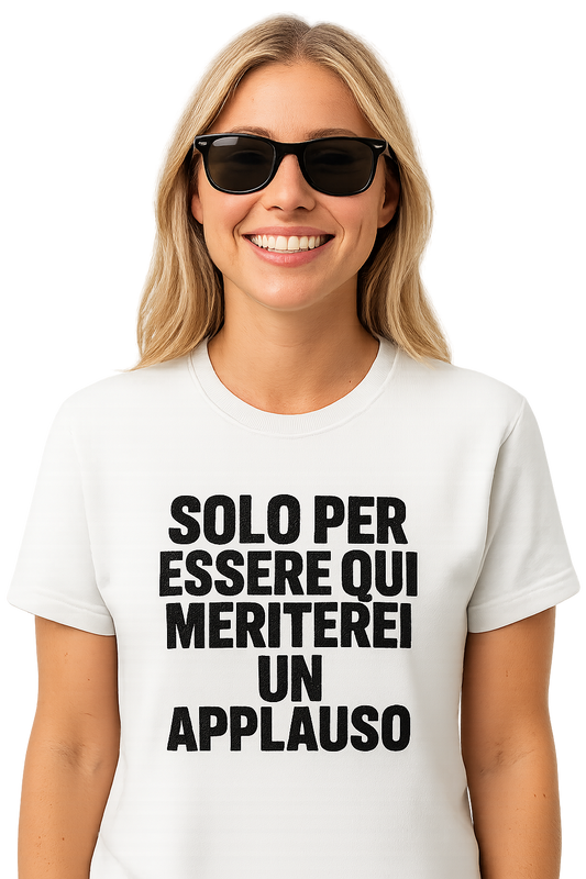 T-shirt Girocollo Classica Unisex | meriterei un applauso
