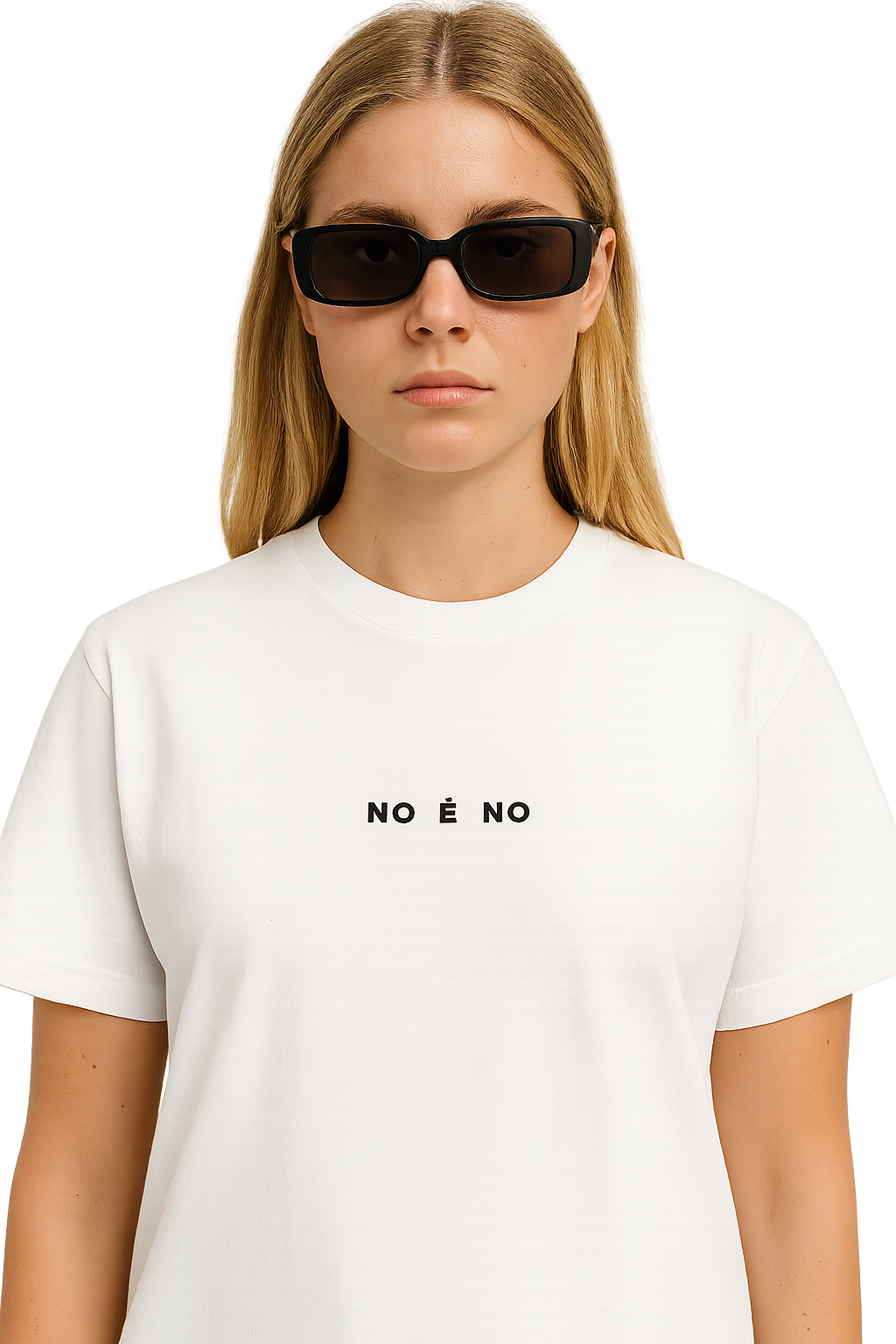 T-shirt girocollo ricamata - NO