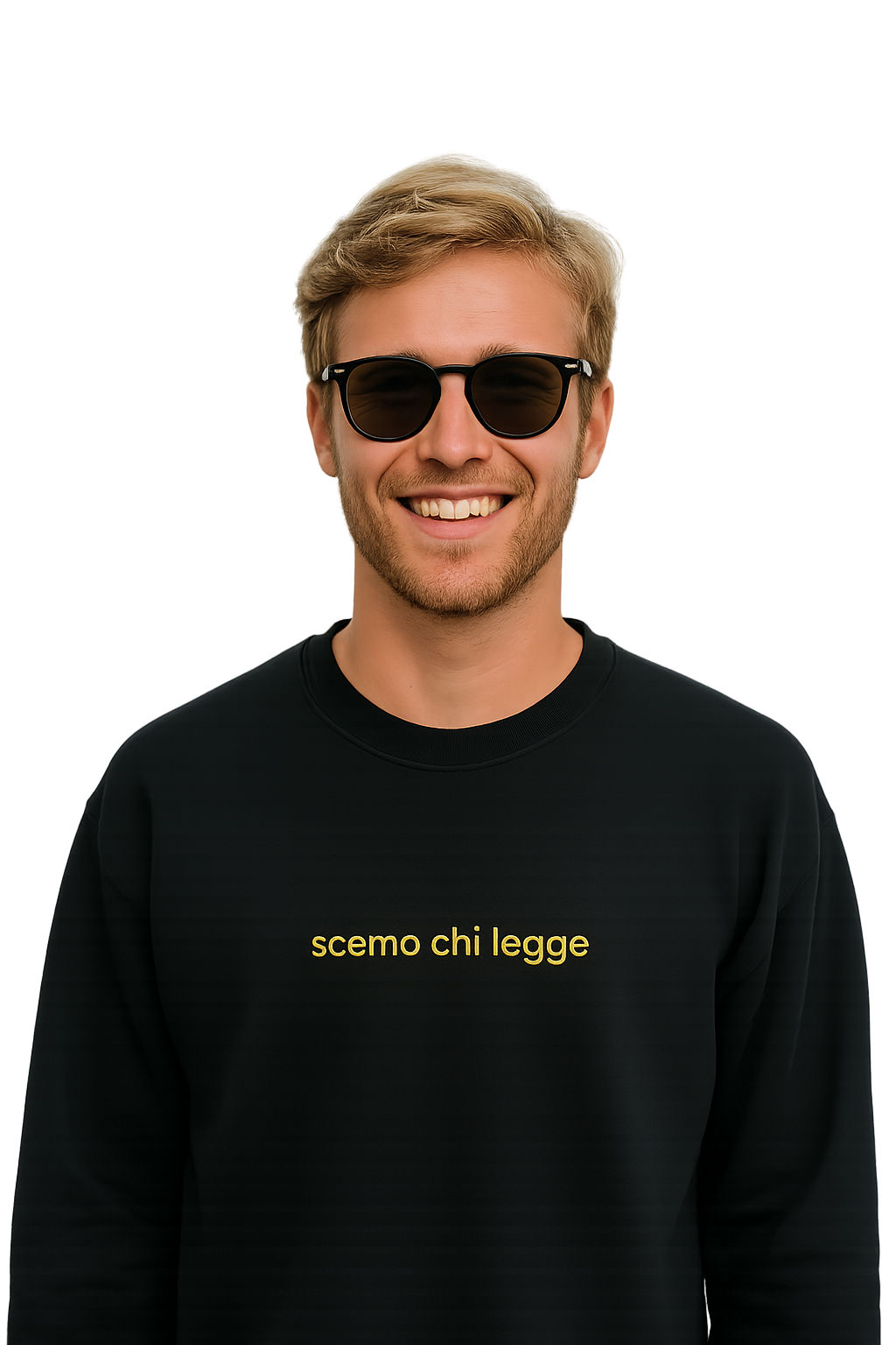 Felpa girocollo unisex ricamata | chi legge