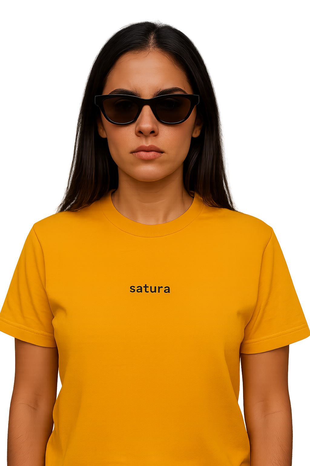 T-shirt girocollo ricamata - satura