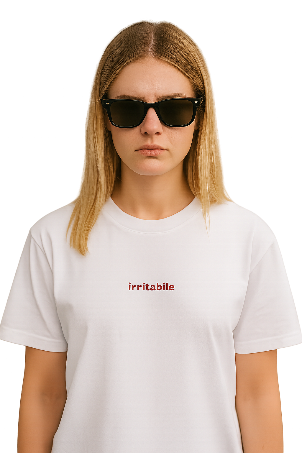 T-shirt girocollo ricamata - irritabile