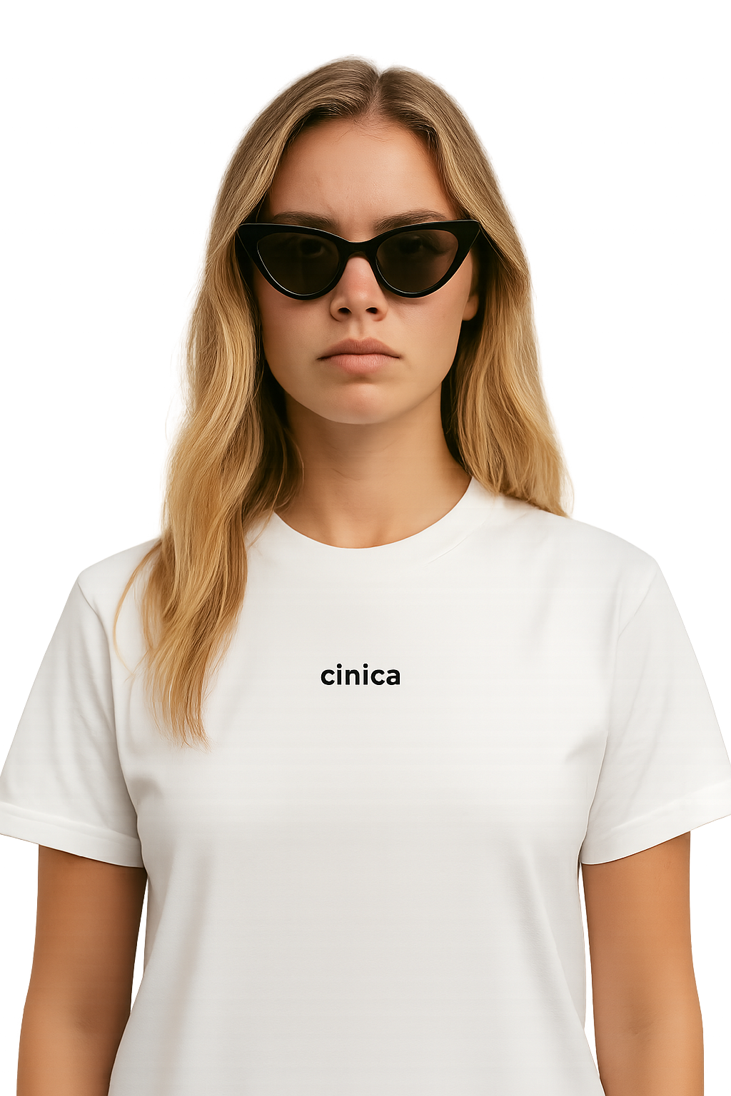 T-shirt girocollo ricamata - cinica