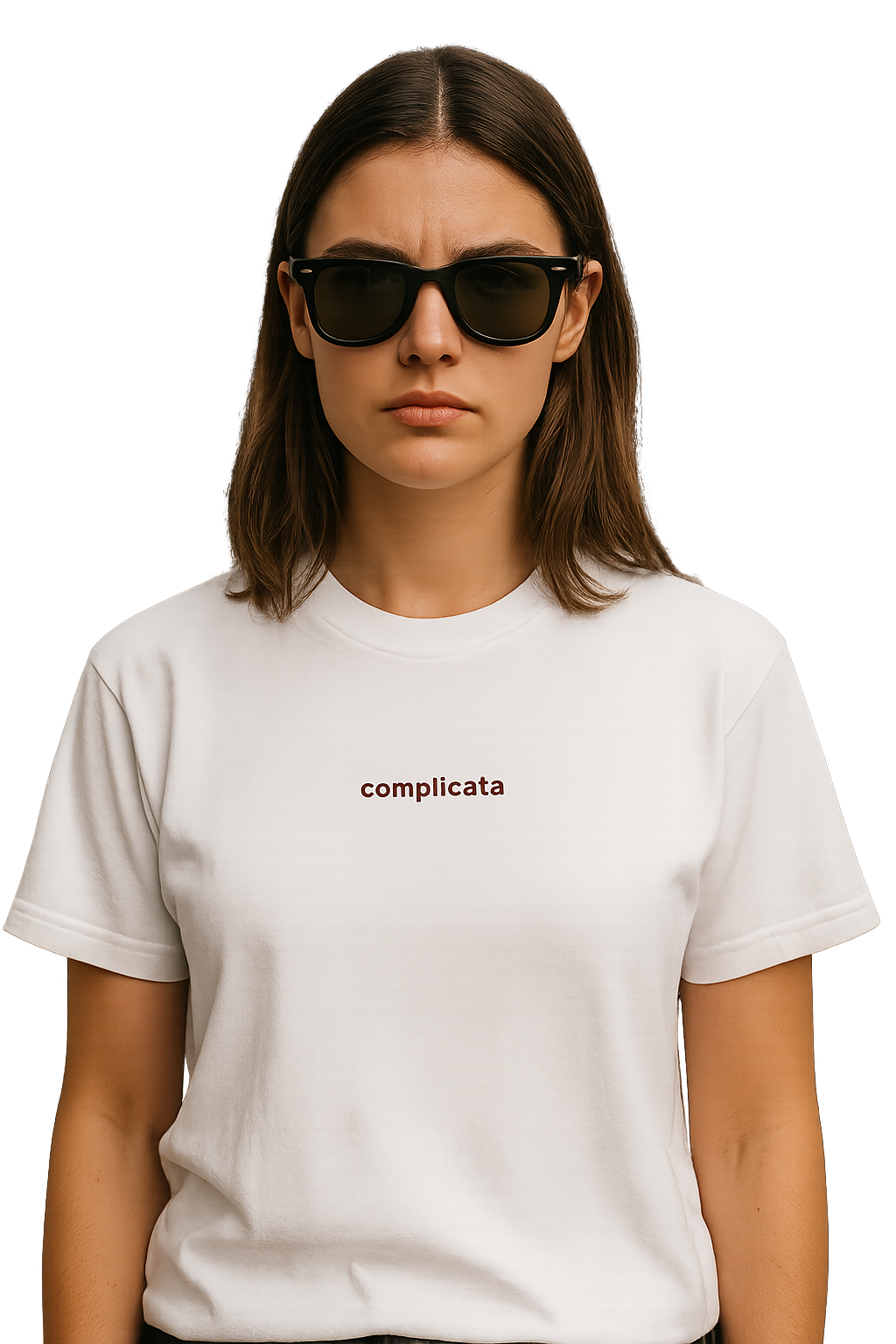 T-shirt girocollo ricamata - complicata