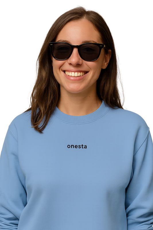 Felpa girocollo unisex ricamata | onesta