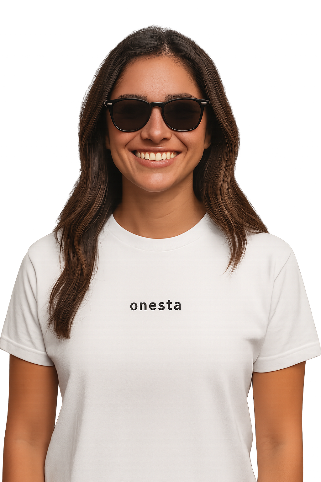 T-shirt girocollo ricamata - onesta