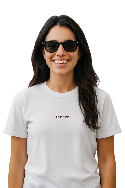 T-shirt girocollo ricamata - tenace