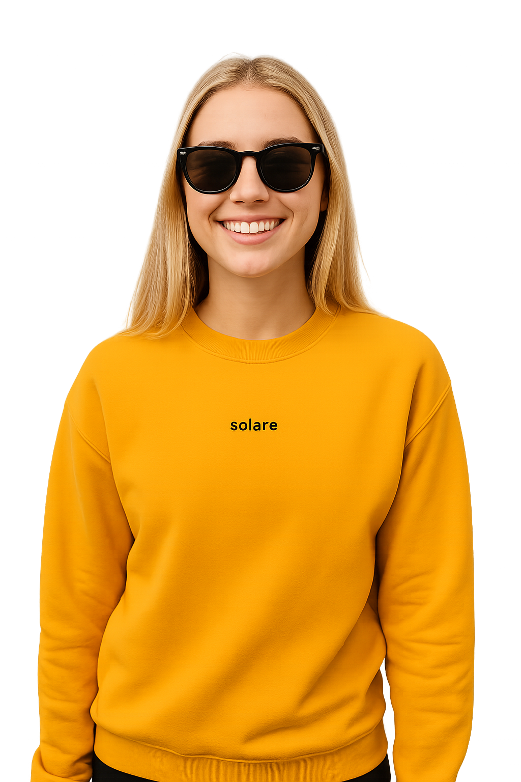 Felpa girocollo unisex ricamata | solare