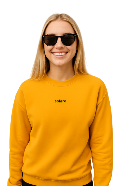 Felpa girocollo unisex ricamata | solare