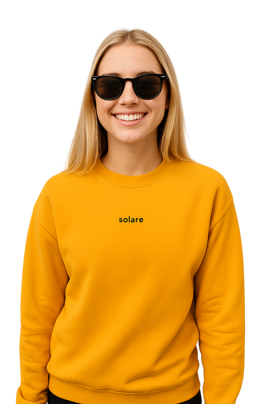 Felpa girocollo unisex ricamata | solare