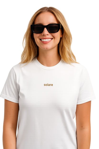 T-shirt girocollo ricamata - solare
