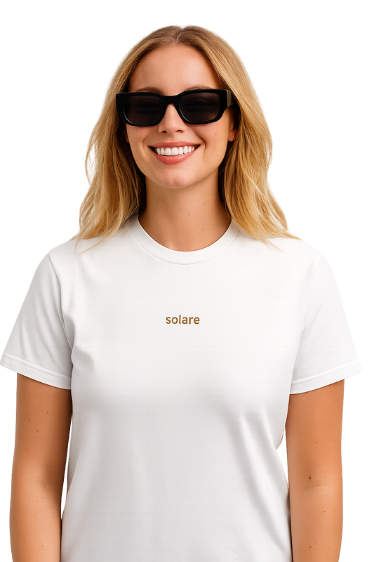 T-shirt girocollo ricamata - solare