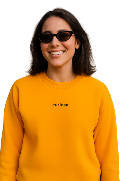 Felpa girocollo unisex ricamata | curiosa