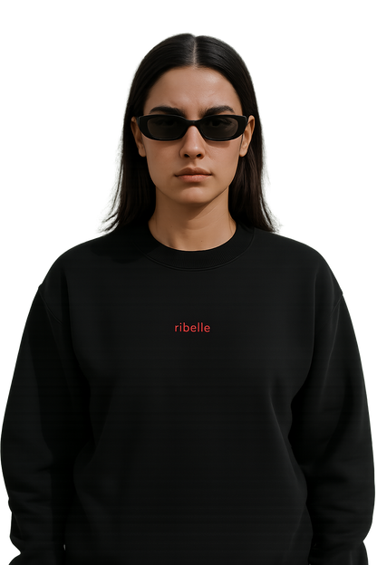 Felpa girocollo unisex ricamata | ribelle