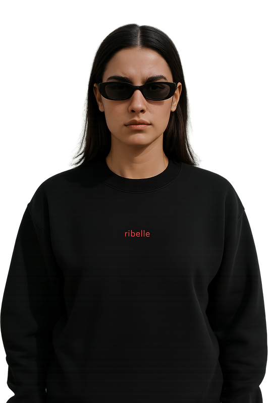 Felpa girocollo unisex ricamata | ribelle