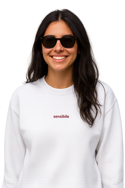 Felpa girocollo unisex ricamata | sensibile