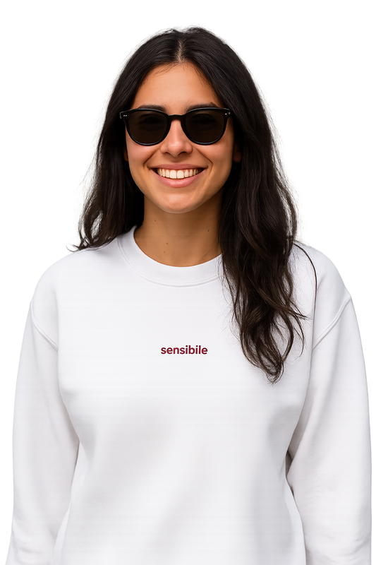 Felpa girocollo unisex ricamata | sensibile