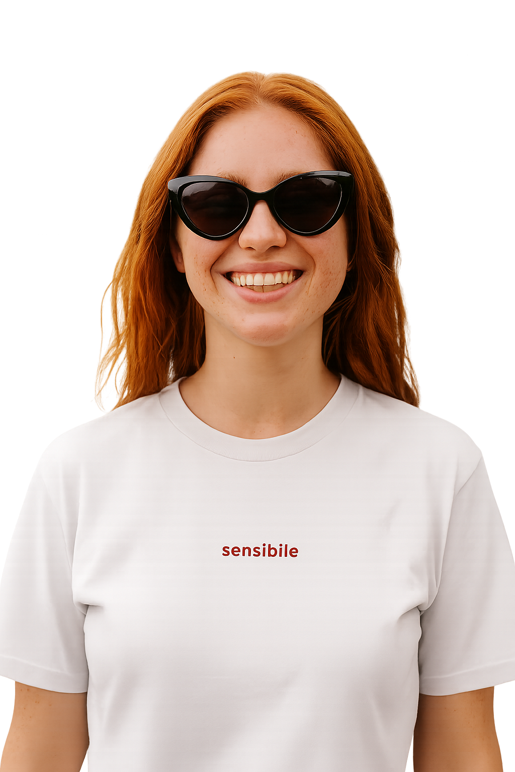 T-shirt girocollo ricamata - sensibile