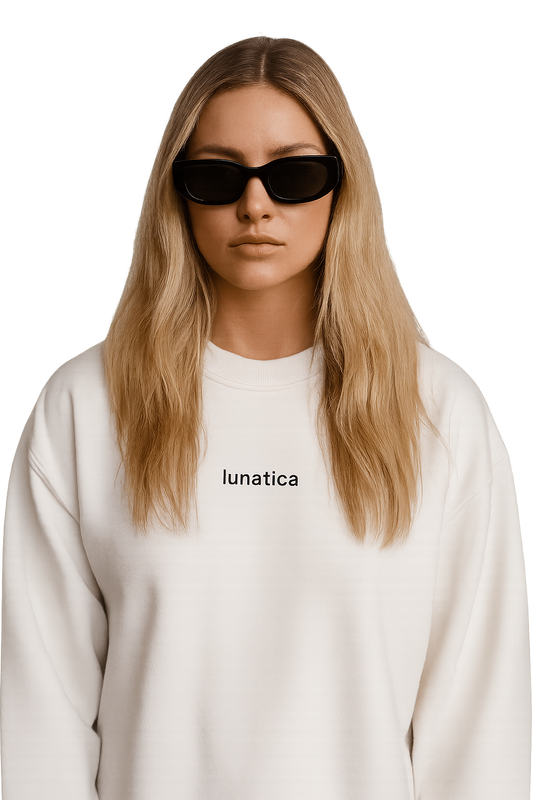 Felpa girocollo unisex ricamata | lunatica