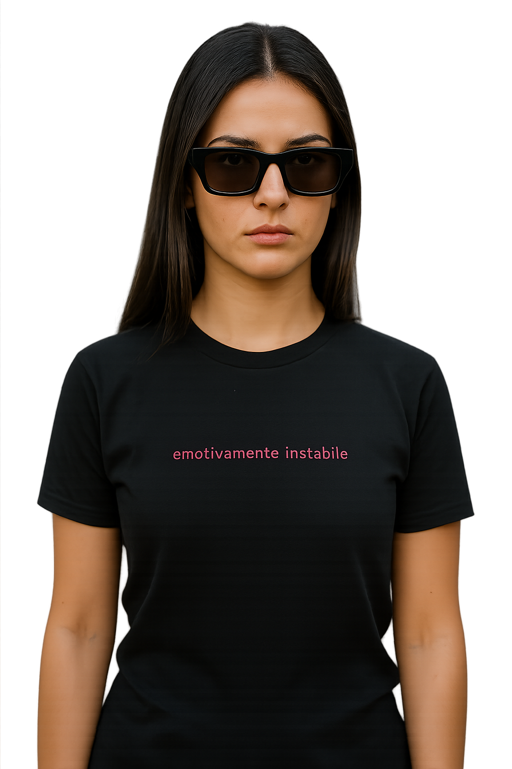 T-shirt girocollo ricamata - emotivamente instabile