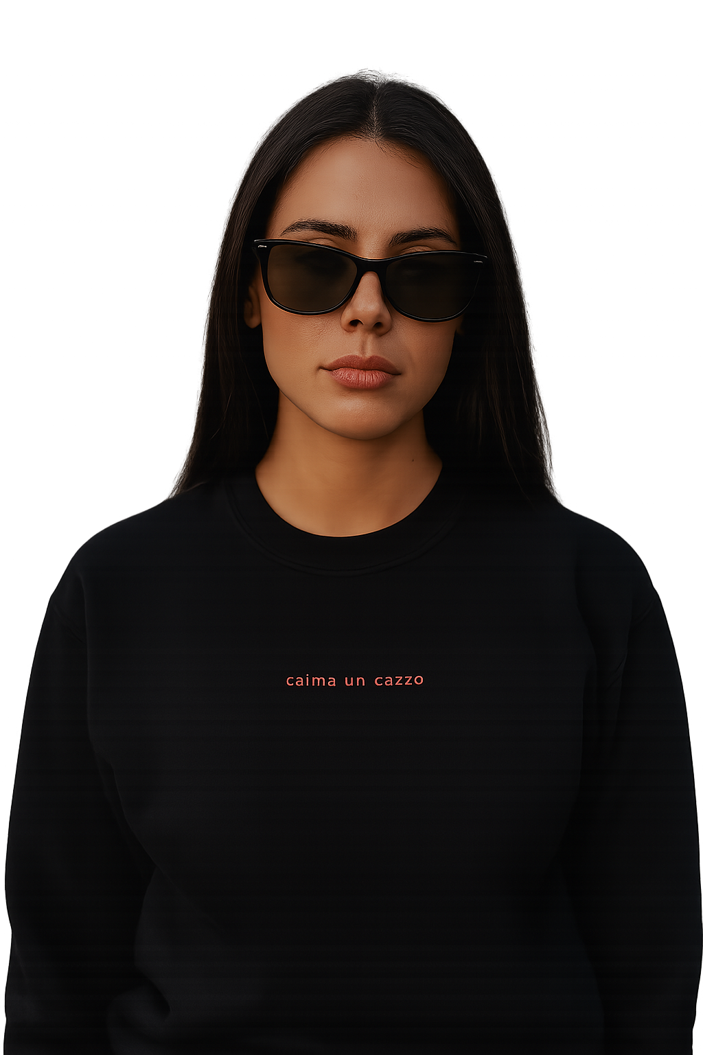 Felpa girocollo unisex ricamata | calma un cazzo