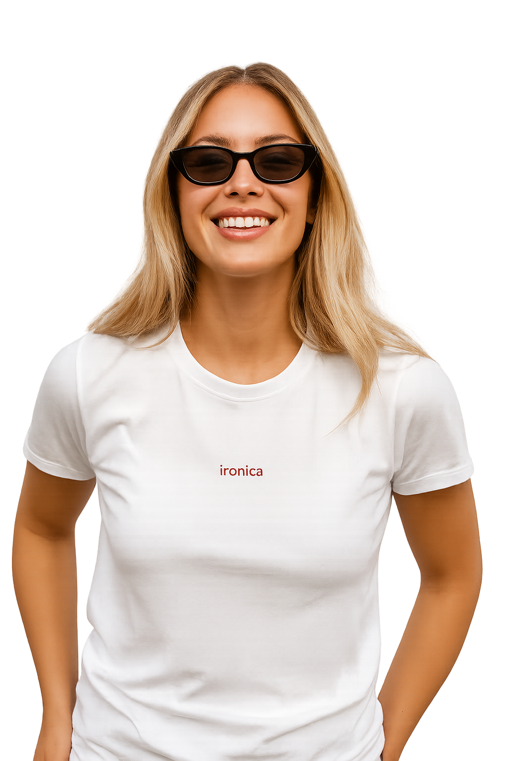 T-shirt girocollo ricamata - ironica