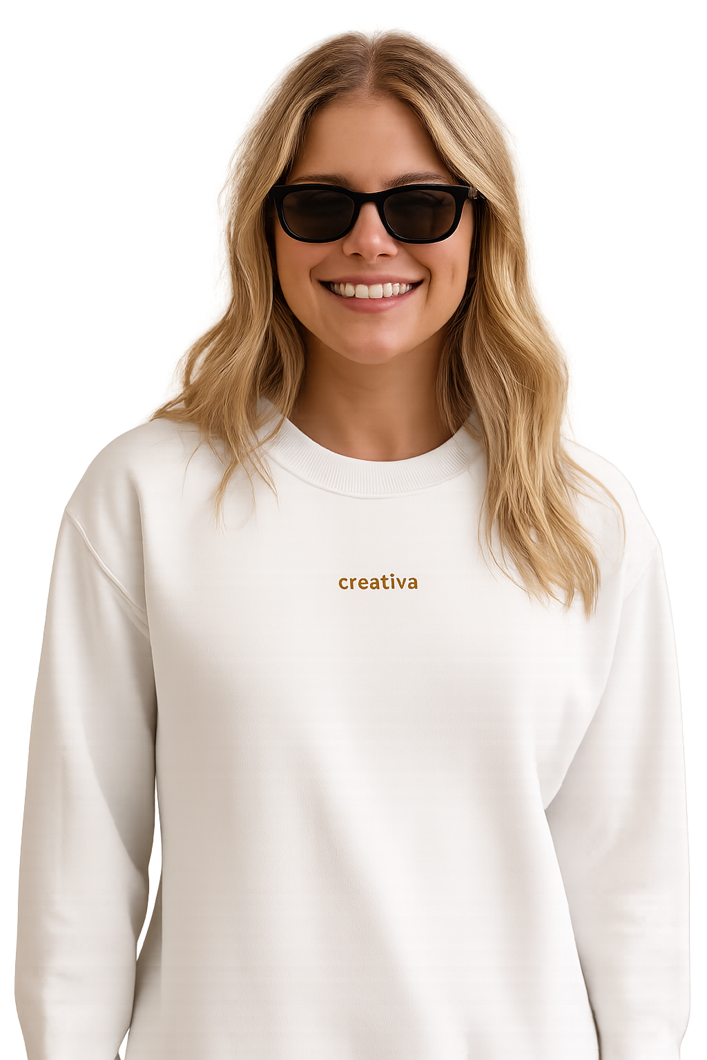 Felpa girocollo unisex ricamata | creativa